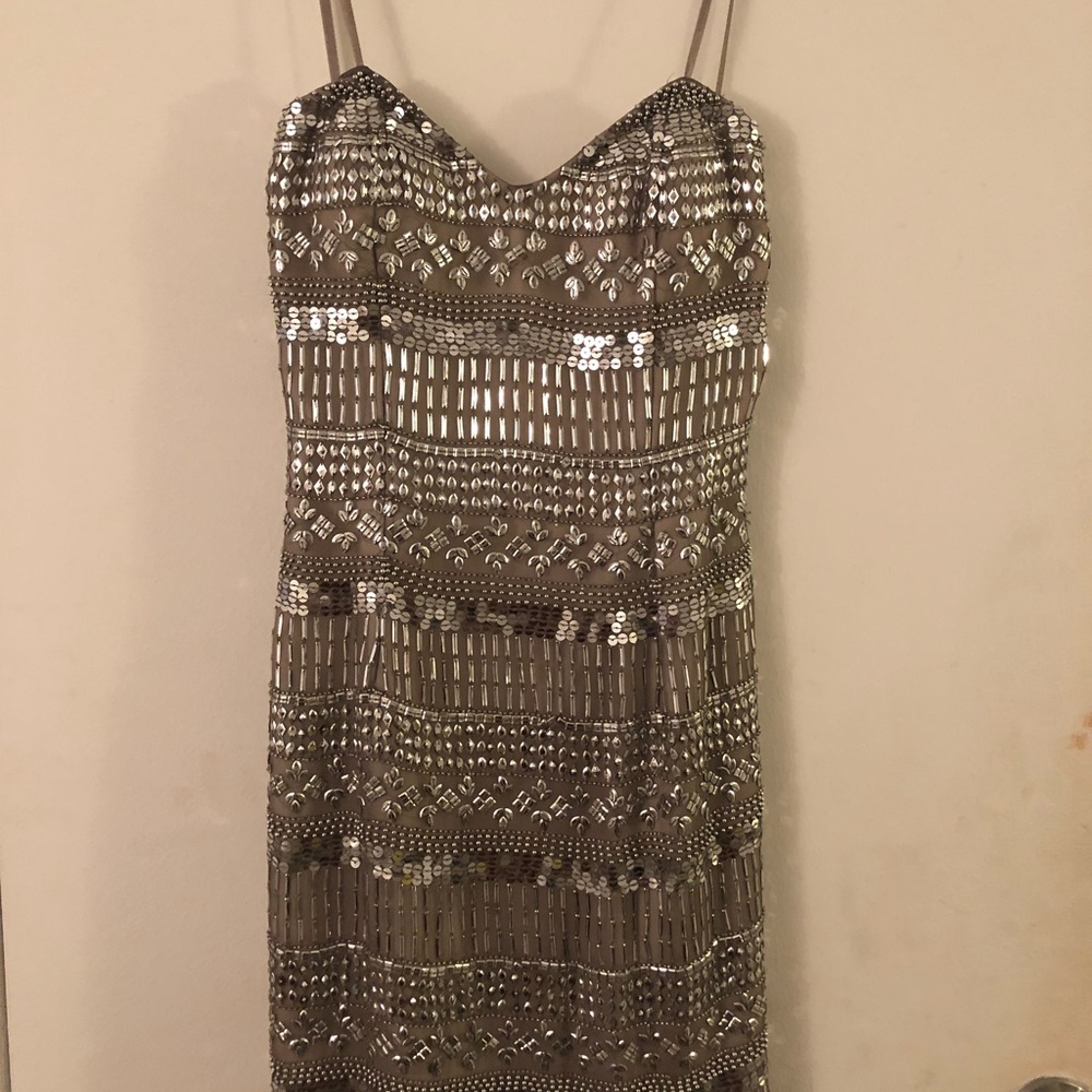 Scala Sequined Strapless Dress